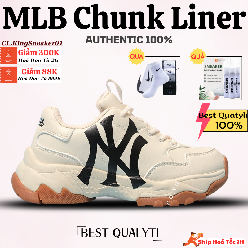 Giày MLB Bigball Chunky A New York Yankees NY Đế Gum Chính Hãng- Bản Cao Cấp Nhất Fullbox