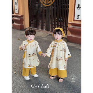Set áo dài cách tân tết xinh cho bé yêu -áo dài cách tân bé trai – áo dài cách tân bé gái
