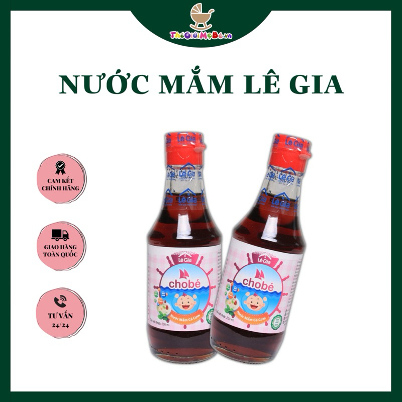 Nước Nắm Lê Gia 200ml Cho Bé ăn dặm chiết xuất cá cơm - giảm mặn