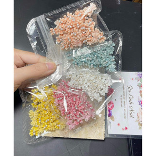 Hoa bột nail gắn móng tay | Nơ bột - nơ ngọc ( set 2 bông/ 10 bông )