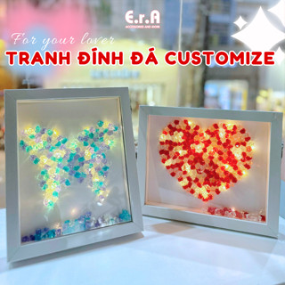 [TỰ LÀM-LÀM SẴN] Khung tranh đính đá pha lê có đèn size 23x28cm handmade tặng người yêu quà 20/10 Valentine 14/2 Erashop
