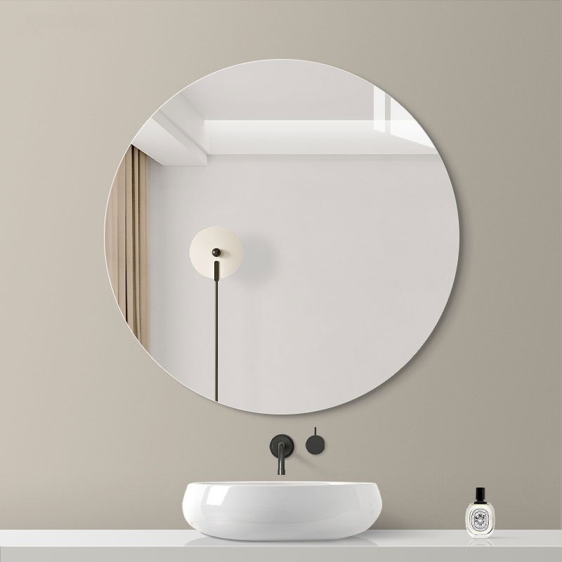 Gương không viền dán tường decor - gương tròn phòng tắm không viền decor dán tường