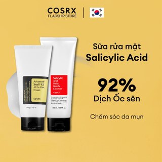Kem Dưỡng Ẩm Tái Tạo và Phục Hồi Da (92% Ốc Sên) COSRX Advanced Snail 92 All in one Cream + SRM COSRX Salicylic