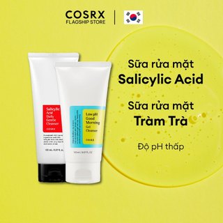 Combo Sáng Tối SRM COSRX Salicylic Acid Daily Gentel Cleanser + Low pH Good Morning Cleanser