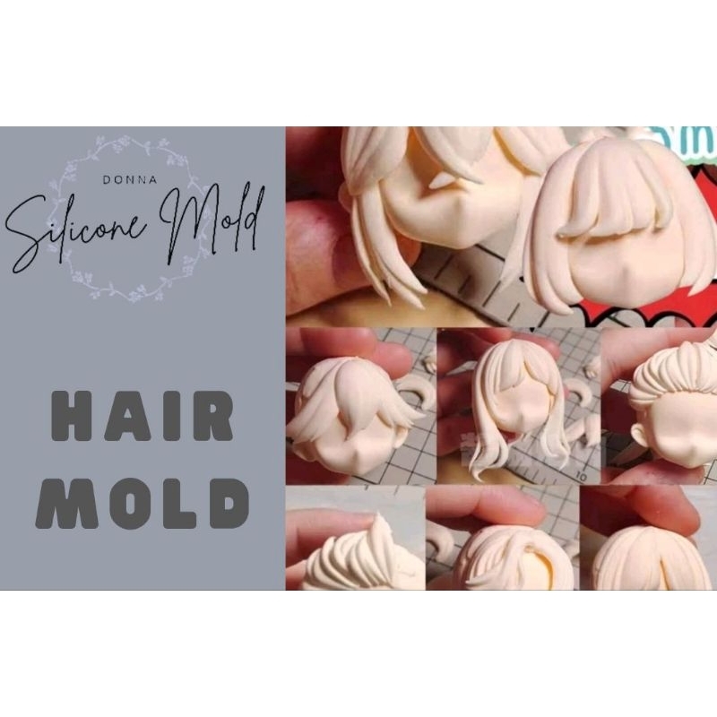 Khuôn Silicone Tạo Hình Búp Bê Resin Fondant Claydoll Figure Chi Tiết Tóc