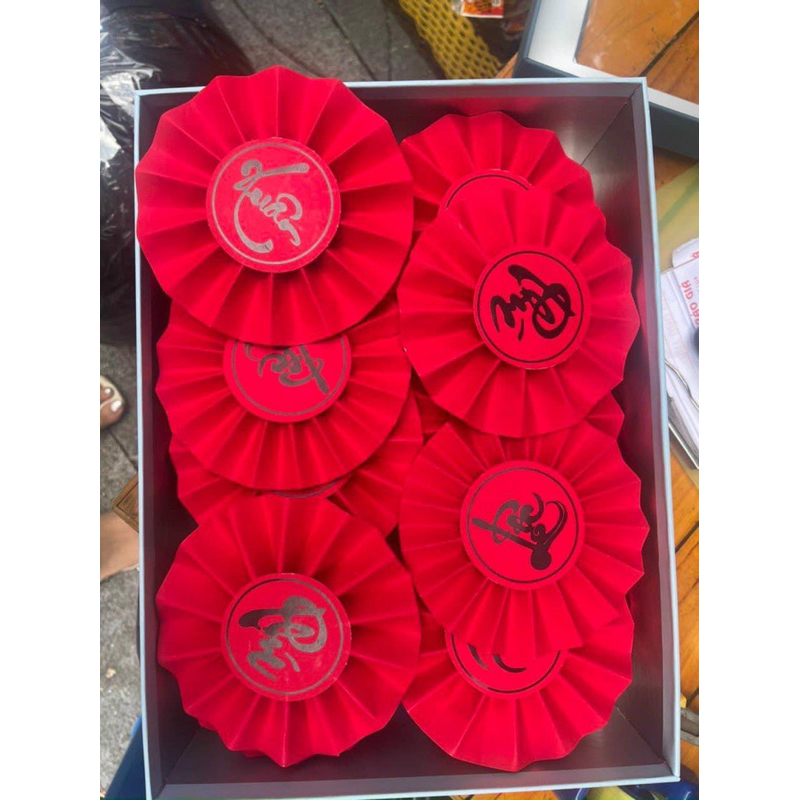 quạt giấy dán chữ thư pháp  15cm