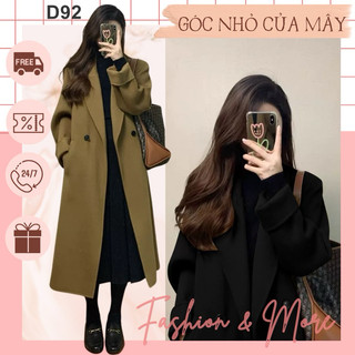 Áo khoác dạ dài D92 dáng suông phong cách hàn quốc GNCM