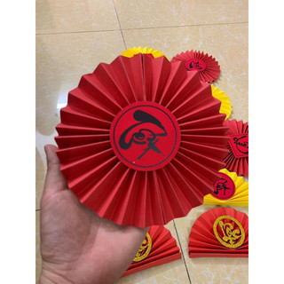 quạt giấy dán chữ thư pháp  15cm