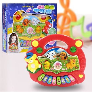 Đồ Chơi Đàn Piano nông trại chạy pin phát nhạc và đèn sáng Cho Bé