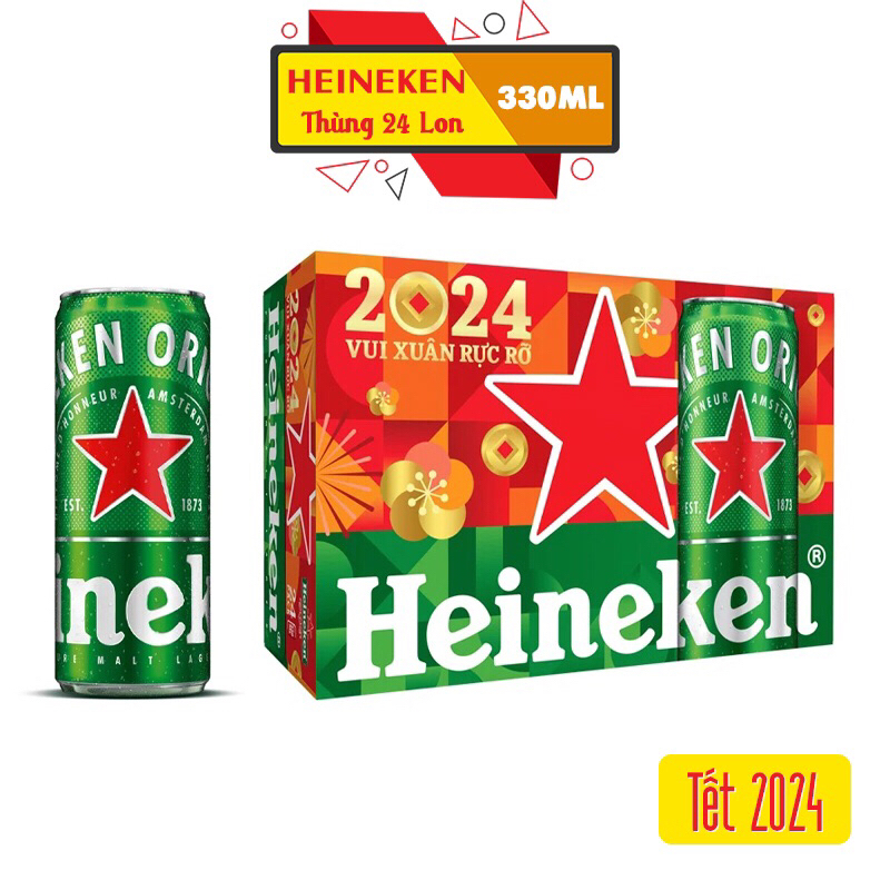 [HOẢ TỐC HÀ NỘI]Thùng Bia Heineken Xanh Thung 24 Lon 330ml Giá Tốt 0914827685