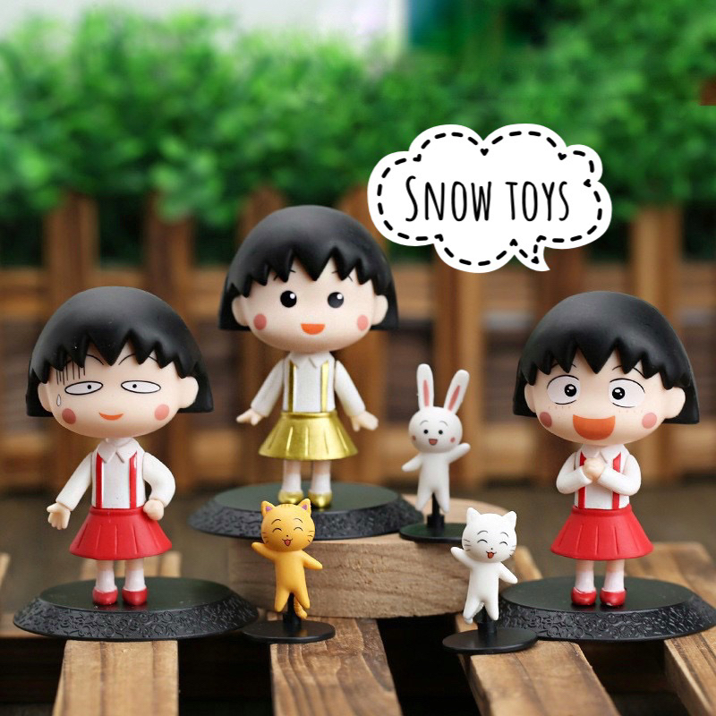 Mô hình Maruko - Nhóc Maruko - Momoko Sakura - Nhân vật Marukochan chibi dễ thương trang phục Kimono - Cao 8cm