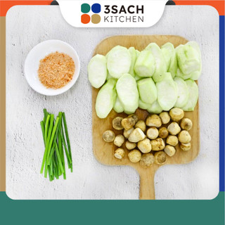 Canh mướp nấu nấm rơm tôm khô