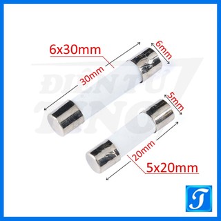 Cầu chì sứ 1a 2a 3a 4a 5a 6a 10a 15a 20a 250v 5x20mm 6x20mm