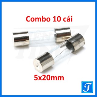 [Combo 10 cái] Cầu Chì Ống Thủy Tinh 0.5A 1A 2A 3A 4A 5A 6A 8A 10A 20A 250V 5x20mm