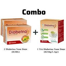 Combo 1 Diabetna (h/40v) tặng 1 trà Diabetna (H10 gói) - Diabetna giúp ổn định đường huyết Giúp giảm mỡ máu