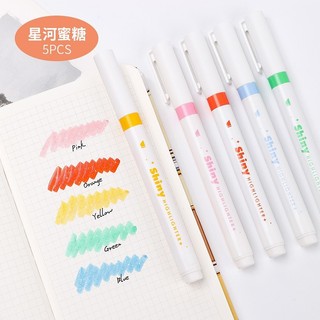Set 5 bút Shiny highlight nhiều màu sắc