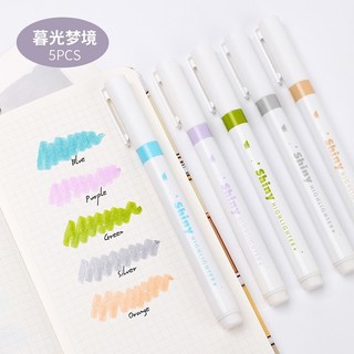 Set 5 bút Shiny highlight nhiều màu sắc