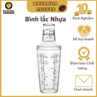 Bình lắc nhựa pha chế Shaker nhựa có vạch chia định lượng 530ml