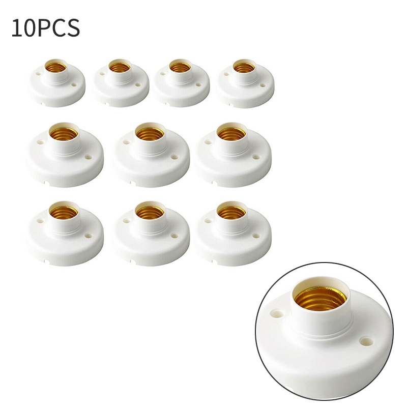 10 Đui chuôi đèn gắn ốp tường trần E27 thẳng đuôi xoáy E27 63mm