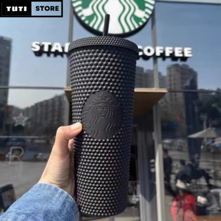 Ly uống nước Starbucks 710ml sơn lì nhựa PP 2 lớp chắc chắn kèm ống hút tiện lợi