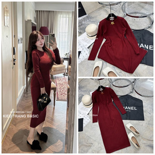 Váy body giữ nhiệt dài tay dáng dài basic
