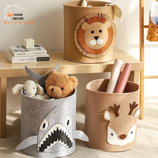 Giỏ đựng đồ chất liệu nỉ hình con thú dễ thương, Giỏ đựng đồ cho bé phong cách Hàn Quốc kích thước 35*35cm