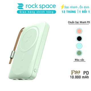 Pin sạc dự phòng không dây magensafe Rockspace P89 10000mAh Hàng chính hãng bảo hành 12 tháng