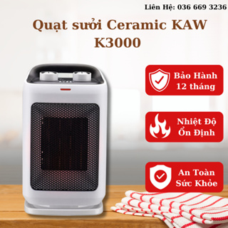 Quạt Sưởi Ceramic KAW Công Suất 1500W, Tự Động Ngắt Điện, Làm Nóng Nhanh