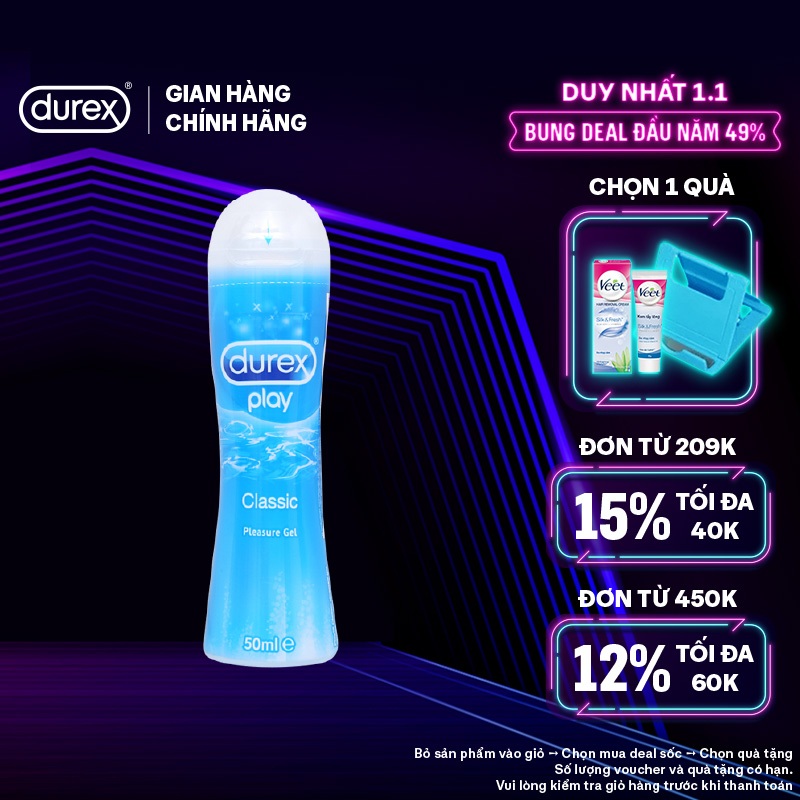 Gel bôi trơn DUREX PLAY CLASSIC gốc nước 50ML/chai