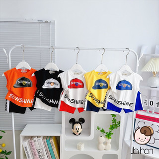 Bộ ba lỗ phối cá tính năng động cho bé trai size 7-27kg thun lạnh Minky mom