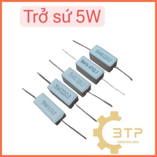 Điện trở sứ, trở công suất 5w - 5w0.22, 5w0.33, 5w0.47, 5w1, 5w22 ohm