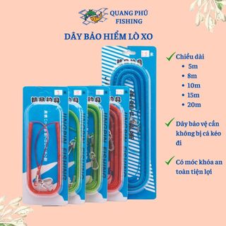 Dây bảo hiểm cần câu, câu đài, câu cá, dây bảo hộ cần câu tay bằng lò xo 5m, 8m, 10m, 15m, 20m