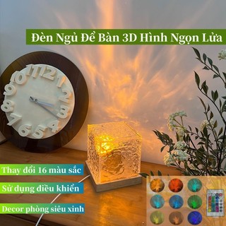 Đèn ngủ để bàn 3d hình ngọn lửa decor phòng siêu đẹp, đèn trang trí quà sinh nhật lưu niệm