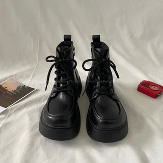 Bốt PongShoes mũi tròn phong cách vintage/ đơn giản - Full Box- Mã 1503