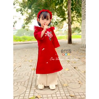 Aó dài bé gái Mạn Hồng