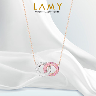 Dây chuyền nữ cde pink intertwined circles stone rose gold necklace cde6111pi
