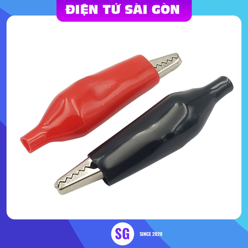 Kẹp cá sấu 5A 35x45mm (1 cặp đỏ đen)