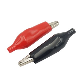 Kẹp cá sấu 5A 35x45mm (1 cặp đỏ đen)