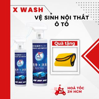 XWASH - Chai Xịt Vệ Sinh Nội Thất Ô Tô Làm sạch vết bẩn ghế da, sofa, khử mùi nội thất xe hơi, dung tích 500ml
