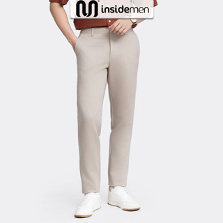 Quần Ống Suông Regular Fit Nam Vải Kaki Cotton INSIDEMEN Dáng Âu Co Dãn Phong Cách Công Sở IKK01503