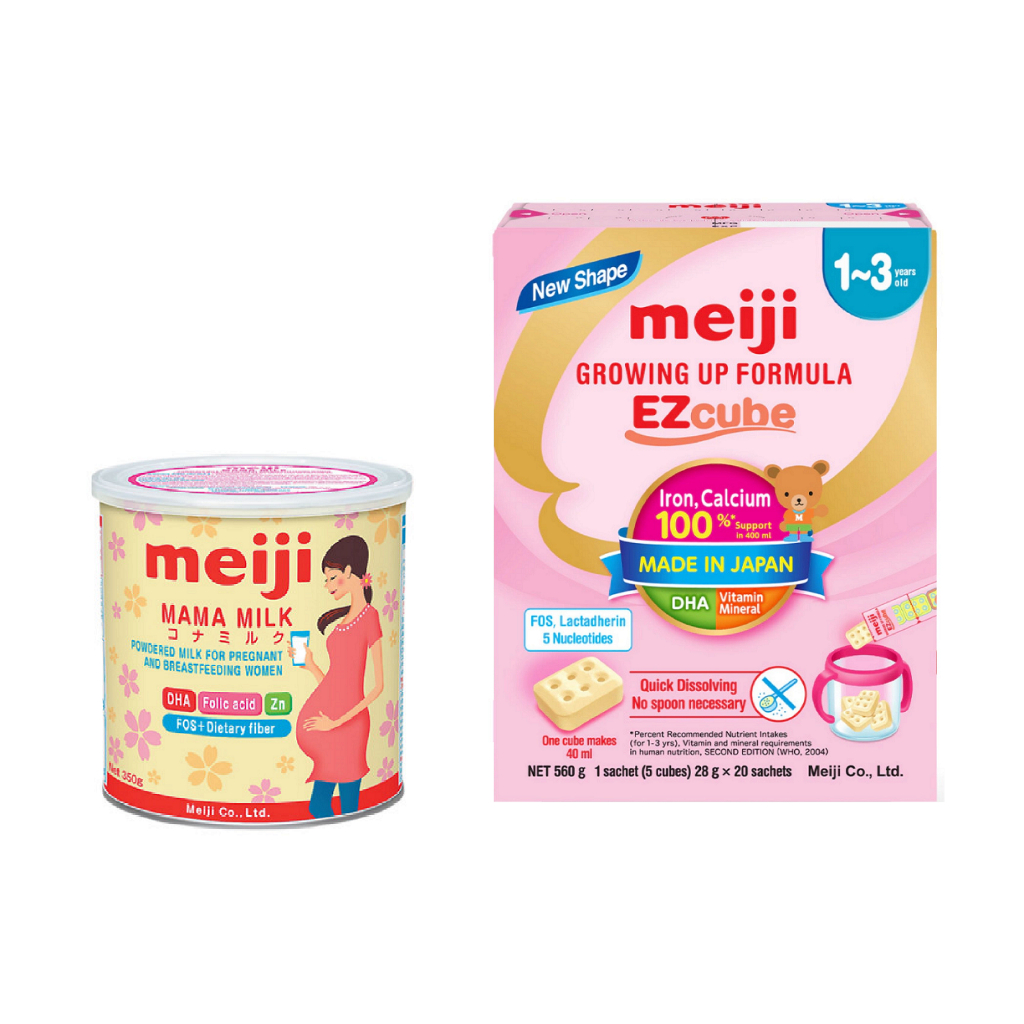 Combo Thực phẩm bổ sung Meiji Mama Milk  và Sản phẩm dinh dưỡng Meiji Growing Up Formula EZcube
