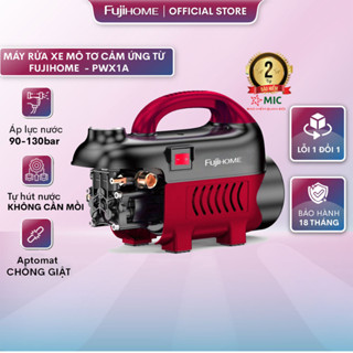 Máy xịt rửa xe cao áp cho ô tô xe máy FUJIHOME PWX1A nhập khẩu, máy xịt phun rửa chỉnh bơm áp lực nước cao chống giật