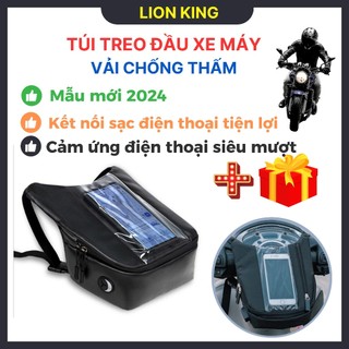 Túi treo đầu xe máy vải da simili chống thấm,cảm ứng siêu mượt.Túi treo xe chạy Grab, Go Việt.