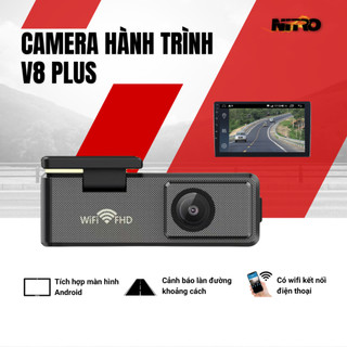 Camera hành trình ô tô v8 wifi xetabon full hd có kết nối điện thoại và màn hình android bảo hành 1 năm