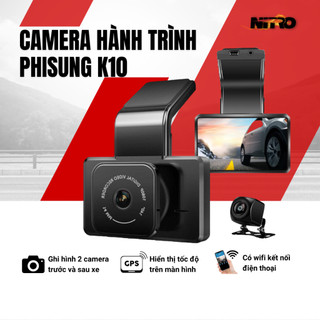Camera hành trình ô tô Phisung K10 wifi kết nối điện thoại, camera sau AHD tích hợp lùi, màn hình 3 inch BH 12 tháng