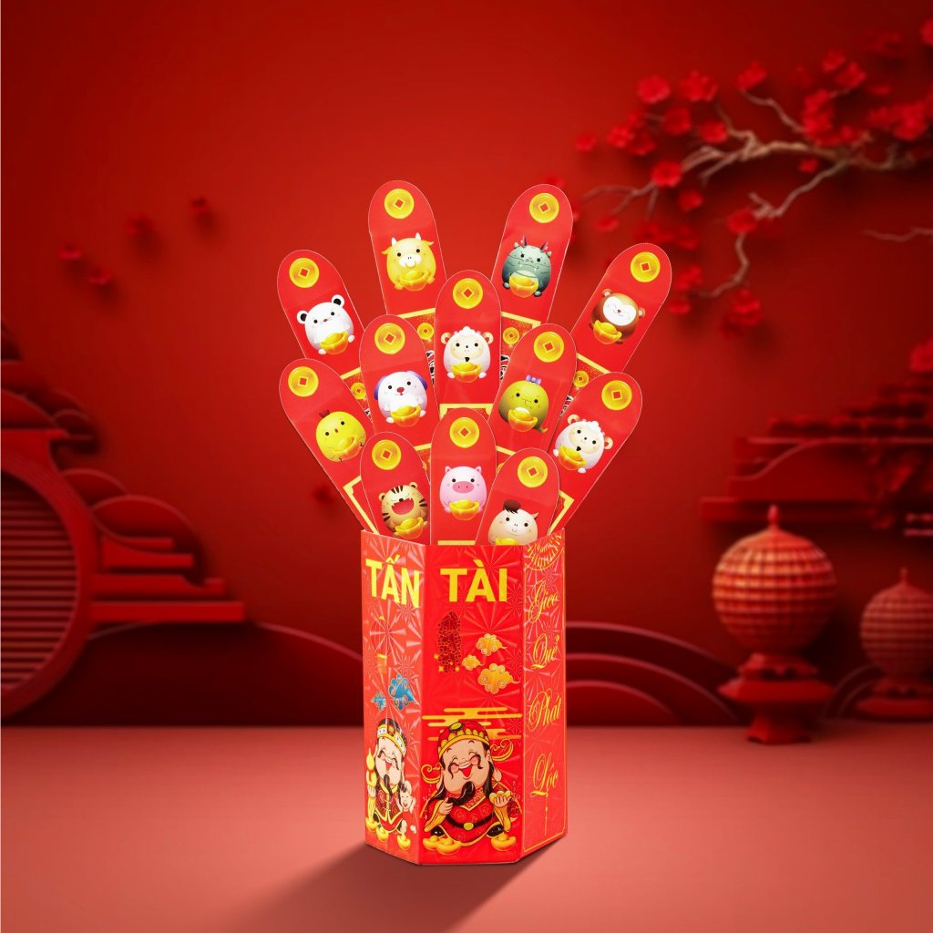 Bao Lì Xì Hộp Gieo Quẻ Tết Bộ Lì Xì Gieo Quẻ Tết May Mắn