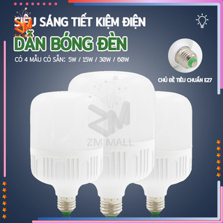 Bóng đèn Led Bulb siêu sáng, Bóng led bulb trụ nhựa ánh sáng trắng