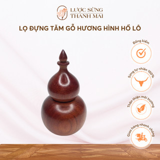Lọ Đựng Tăm Gỗ Hương Hình Hồ Lô Có Vân | LƯỢC SỪNG THANH MAI
