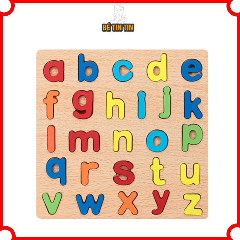 Bộ 2 bảng chữ số và chữ cái gỗ nổi số cho bé, kích thước 20x22cm, giúp bé phát triển tư duy toán học