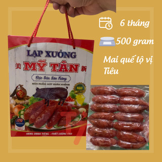 Lạp Xưởng Mai Quế Lộ Phơi Khô Nhiều Nạc Vị Tiêu Mỹ Tân Loại 1 Túi 500g